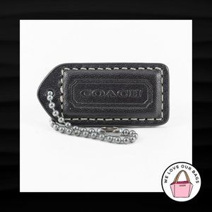 2" Medium COACH DARK BROWN LEATHER KEY FOB BAG CHARM KEYCHAIN HANGTAG TAG